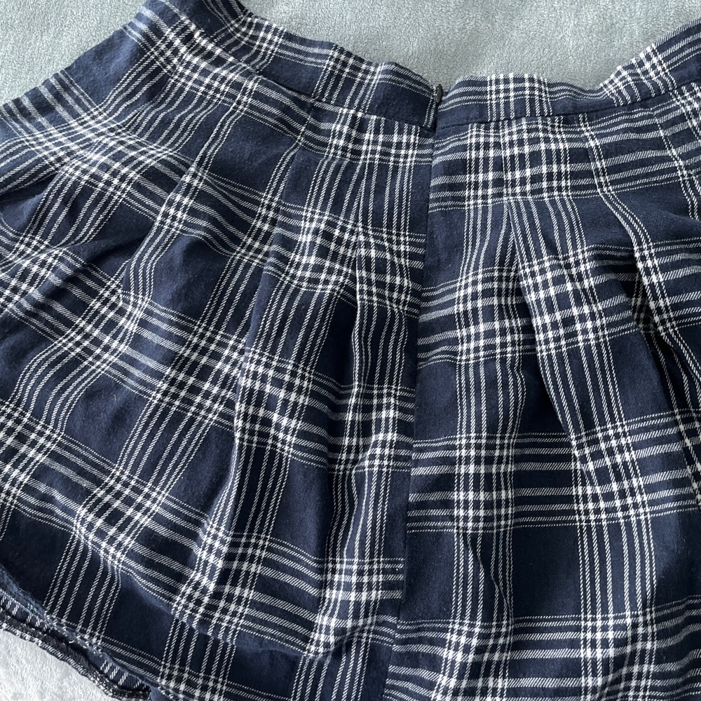 SHEIN blue and white plaid shirt. High waisted and super cute. Good condition. - Picture 1 of 3